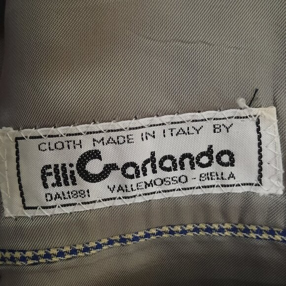 Vintage Enrique Uomo Size 56 Grey Houndstooth Blazer Fabric by F. lli Carlanda - Picture 5 of 6